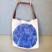 Constellation Oversized Hand Printed Tote Bag with Vegan Leather Strap. Beach Tote. Made to Order.