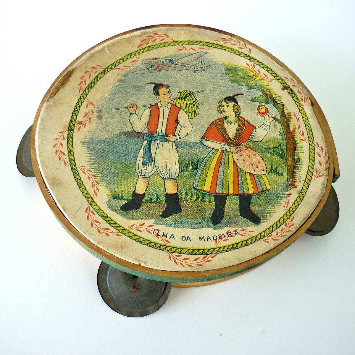 Vintage tambourine handmade Madeira island