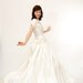 sale - Vintage 1960s Wedding Dress - 60s Wedding Gown - Ivory Taffeta Cap Sleeve