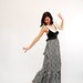 Vintage 1970s Halter Dress - 70s Maxi Dress - Black and White Gingham Print