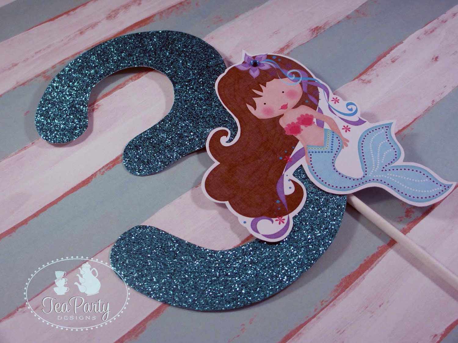 Blue Lagoon...Customized Mermaid Party Cake Topper Il_570xn