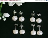 On Sale 10% OFF Bridesmaid gifts,5 Pairs,Freshwater pearl earrings with sterling posts,Wedding jewelry earrings,Bridal jewelry,Everyday Jew
