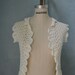 70s Bohemian Cream Knit Bolero Shrug Sleeveless Sweater S