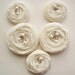 Ivory Fabric Roses Handmade Appliques Embellishment 5 pcs