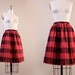 buffalo plaid skirt / vintage skirt / XS S small red black plaid skirt