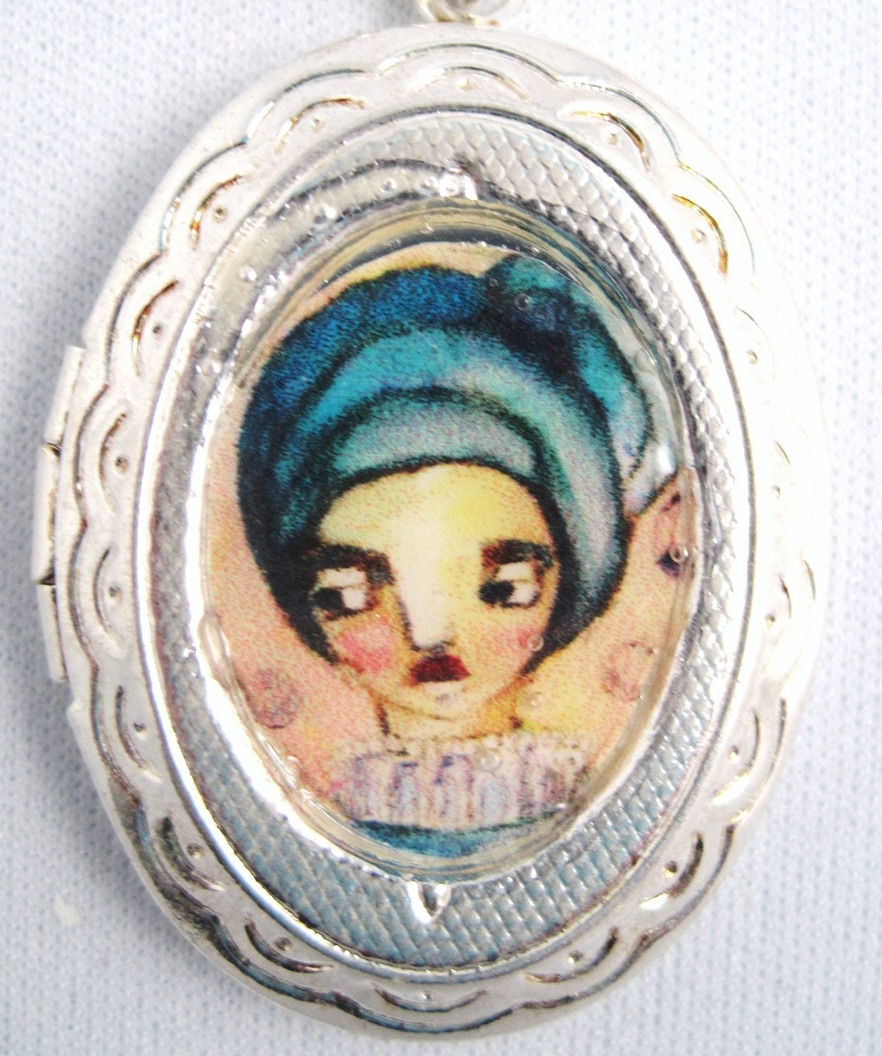 Boho Girl-SIlver Plated Art Locket
