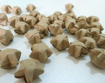 100 Recycled Craft Paper Brown Origami Lucky Stars - custom order available