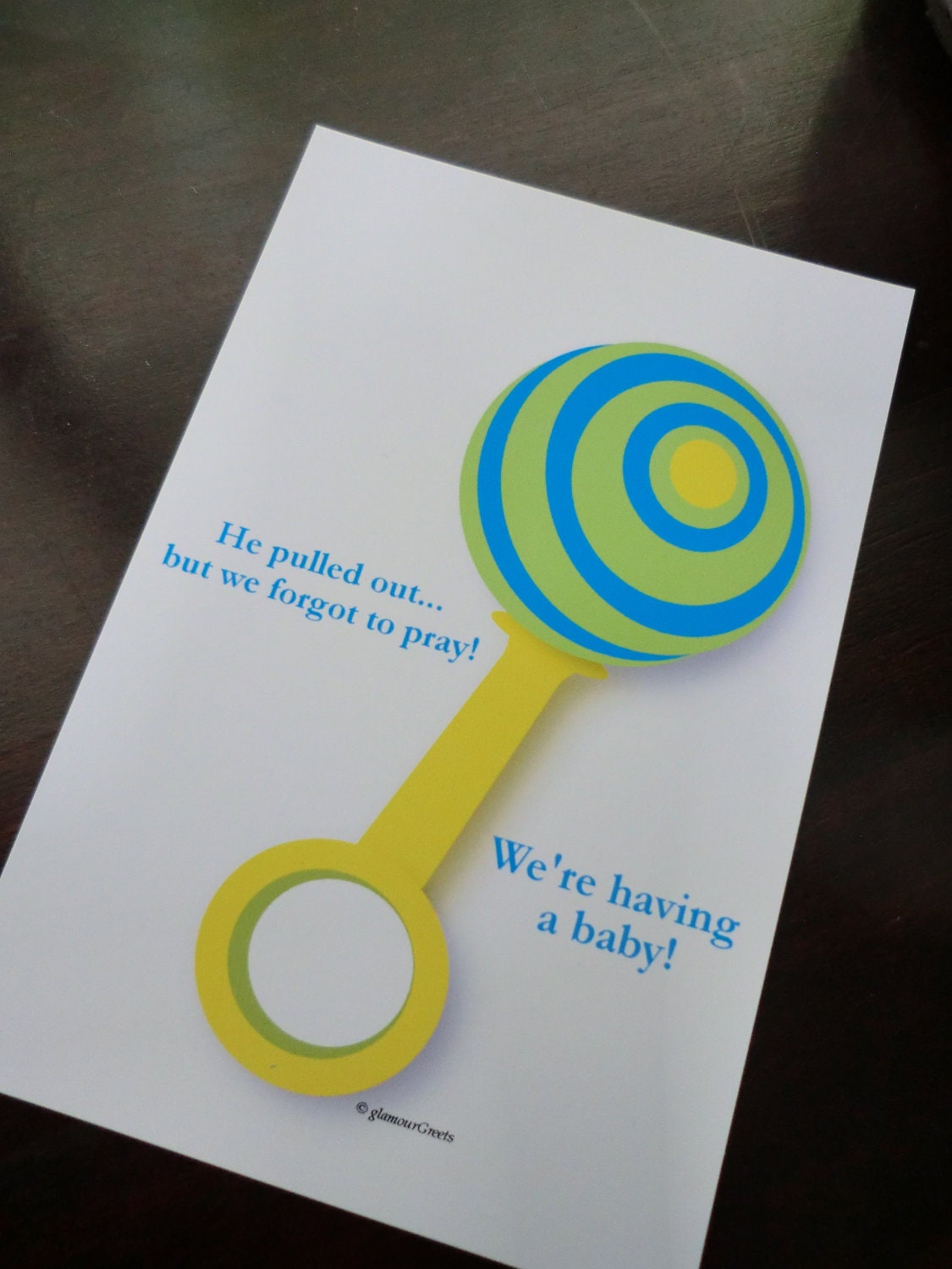 Funny Pregnancy Announcements Set of 12 - He pulled out but we forgot to pray.  We're having a baby