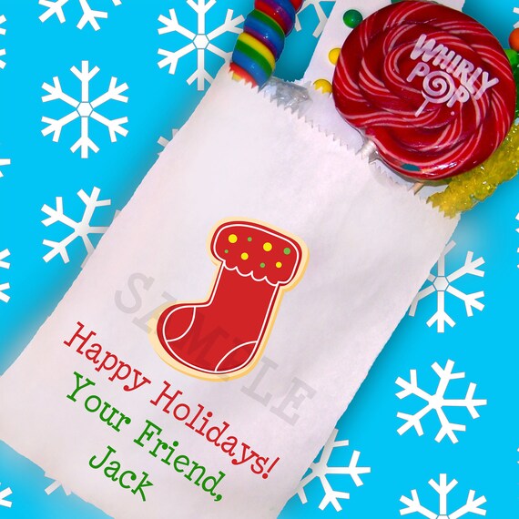Christmas Stocking Candy Cookie Bags, Christmas Party Bags, Candy Bags, Goody Bags, Set of 25 Il_570xn