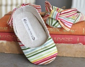 Toddler/Big Girl Shoes-Soft Soled- Stripes Rainbow Bliss- Sizes 10-13