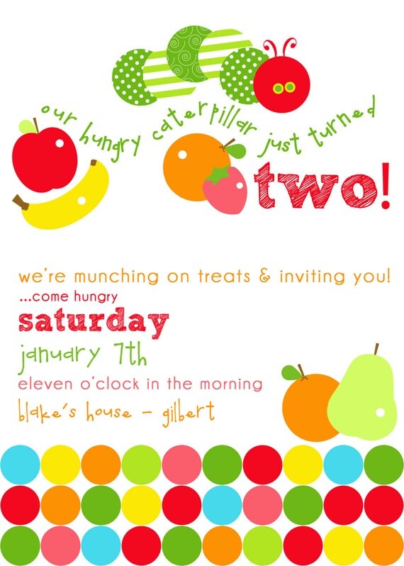 PARTY PRINTABLE - A Very Hungry Caterpillar Inspired Birthday Party or Baby Shower - Petite Party Studio Il_570xn