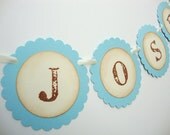 Baby Name Banner Garland Rustic Vintage Nursery Room Decor