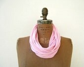 T Shirt Necklace for Her / Light Baby Pink / Long Short Choker / Upcycled / Recycled / Women / Girls / Cotton / Fun / Gift Under 10 / ohzie