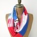 Recycled Upcycled T Shirt Infinity Scarf / Grateful Dead / Red White Royal Blue / Unisex / Fall / Autumn / Gift Under 25 / ohzie