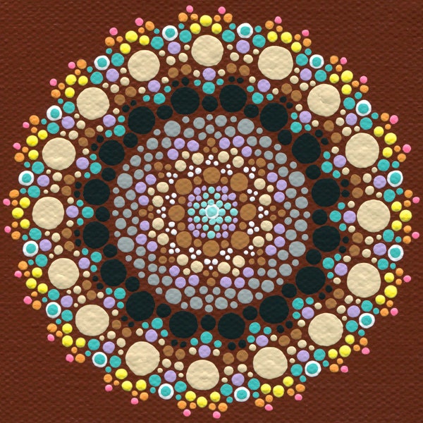 Large Art Print of Chocolate Sprinkle Mandala - Geometric Modern Abstract Art - 8 x 10 Print of an Original, Hand-painted Mandala