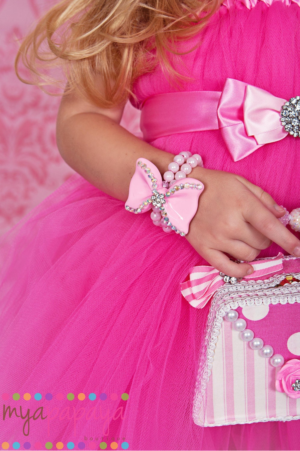 Barbie Inspired Costume Tutu Dress 12months-5t matching hair bow Birthday, Halloween, etc THE ORIGINAL