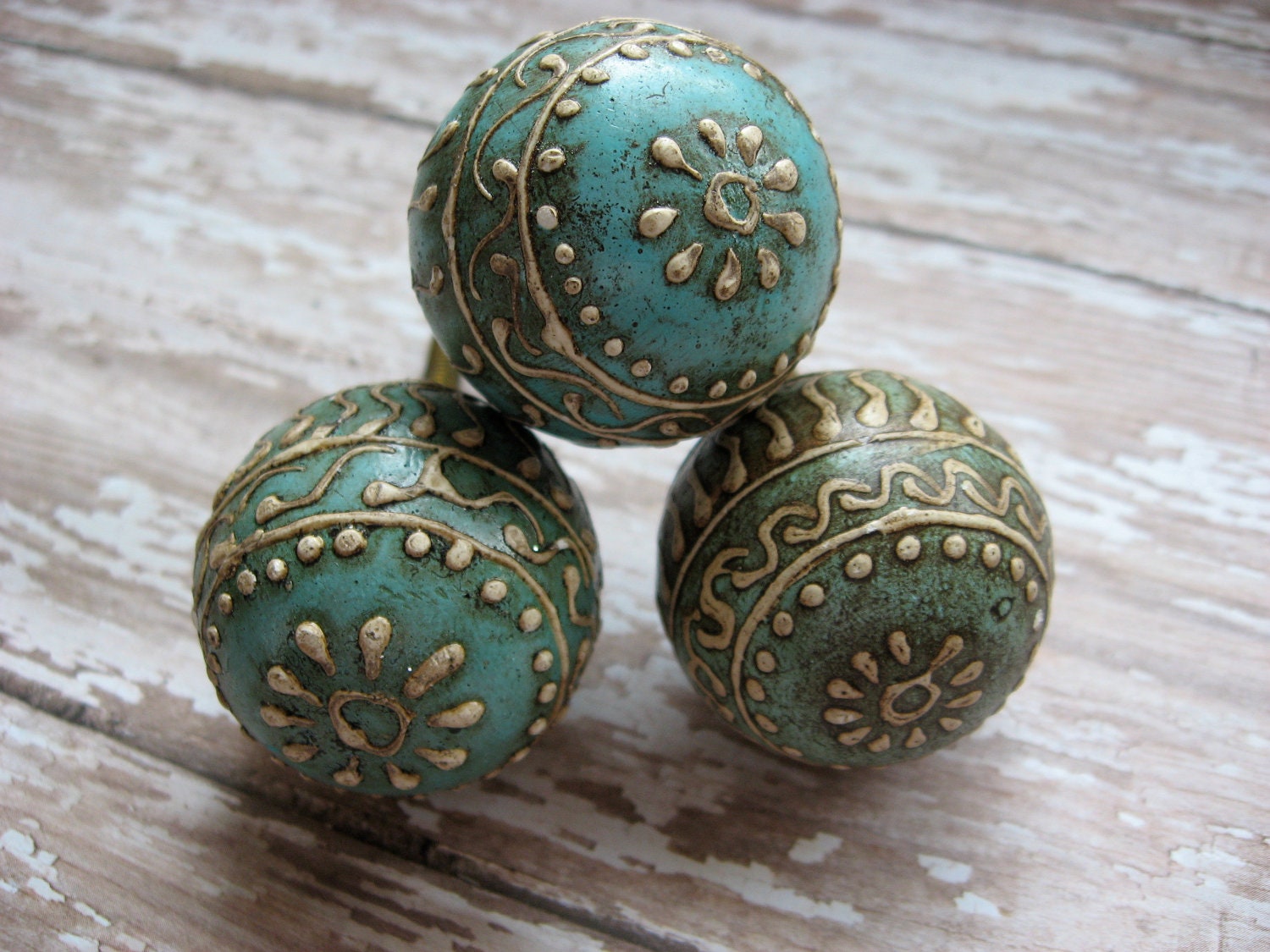 RSVD for Chrissy Set of 5 Aged Hand Pntd by TheTurquoiseCottage