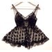 Vintage Betsey Johnson Black Polka Dot Mesh Baby Doll Lingerie Nightie Never Worn Late 80s early 90s