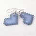 Pixelated Blue Heart Earrings (with sterling silver hooks)
