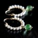Handmade pearl earrings, hoop earrings, 14k gold filled, pearl hoops, white, green, wire wrapped hoops, Mimi Michele Jewelry