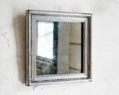 Silver Square Mirror, Vintage Frame - theframeandmirror