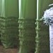 Shabby Chic - Cottage- Beach - Washed - Pear Green -  Cotton Ruffles Shower Curtain