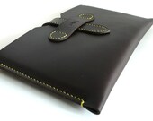Hand-Stitched ipad MINI and Nexus 7 leather sleeve (Dark Brown) with free monogramming
