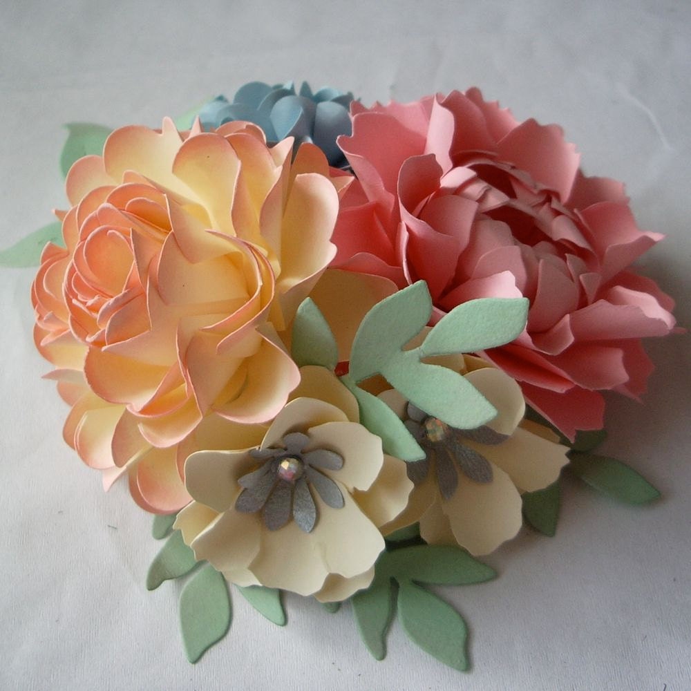 Handmade Paper Flowers - 6 Small Centerpieces - made to match your style and color scheme