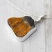 Golden Brown Tiger Eye Necklace, Big Free Form Tiger Eye, Sterling Silver Toffee Brown Pendant, Rough Surface Gemstone, OOAK Jewelry