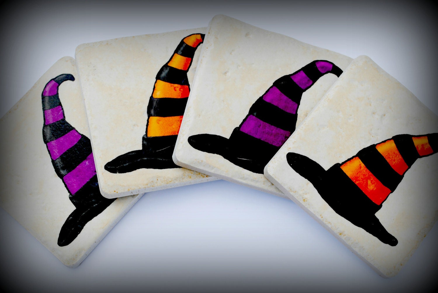 Halloween Coasters witch hats