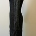 Gorgeous Vtg Black CROCHET LACE Overlay Evening Dress Gothic Wedding Gown M