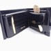 Black Leather Wallet - Mid Century Jonathan Haager Change Purse / Chic Floral Filigree