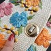 Retro Straw Flower Bag - White Floral 1970s Philippines Clutch / Woven Blues, Pinks, & Oranges