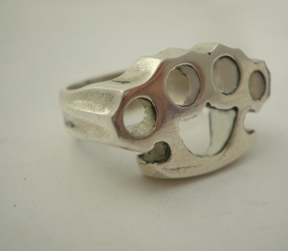 Sterling Silver Ring Brass Knuckles by LuladarkJewels on Etsy