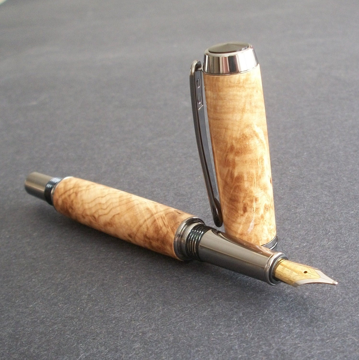 Fountain Pen, Black Ash Burl Wood