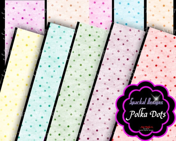 Polka Dot Digital Paper Polkadot Paper Soft Pastel Scrapbooking backgrounds Instant Download Bridal Shower Paper Party decoration paper Il_570xn
