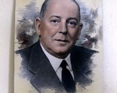 The Banker - Vintage 1930's Hand Painted Portrait of an English Gentleman