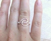 Holding Hands Friendship Ring Any Size Bridesmaids Gift Wire Wrap Ring Silver Ring Simple Ring Wire Wrap Artisan Handmade Jewelry Under 10