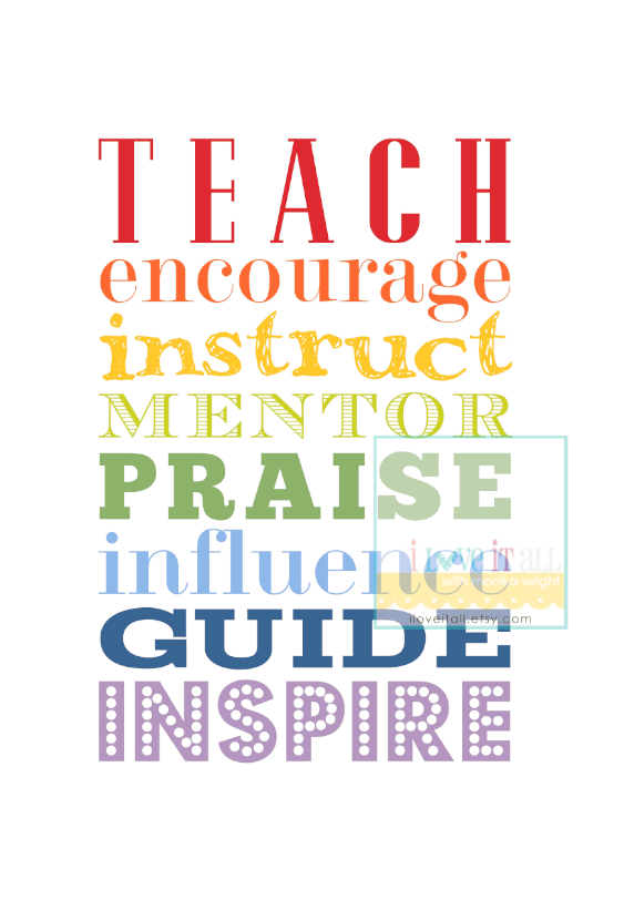 11x14 Teacher Subway Art Print Gift . Teach Classroom Rules Sign . Back To School Appreciation Gift  // Rainbow Primary Colors