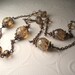 Long Earth Tone Picasso Czech Glass with Antique Copper Necklace
