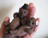Sea Otters custom wedding cake topper