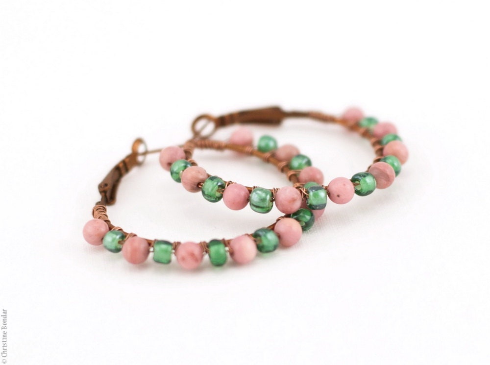 Hoop Earrings - Boho Earrings, Gypsy Jewelry, Bohemain Jewelry