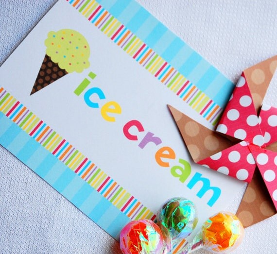 Ice Cream Party Decorations for Birthday Party or Baby Shower - DIY Printable Decor by BeeAndDaisy - Instant Download Il_570xn