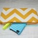 Pencil Case/Cosmetic Bag/ Gadget Case -Chevron - Yellow