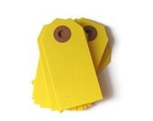 100 Dandelion Yellow Colored Shipping / Parcel Tags - Small - Heavy 13pt Cardstock - Classic - Blank - 2 3/4 x 1 3/8" - Plain - DIY - 2.75"