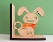 Bunny Wood Bookend- Modern Baby Nursery Children