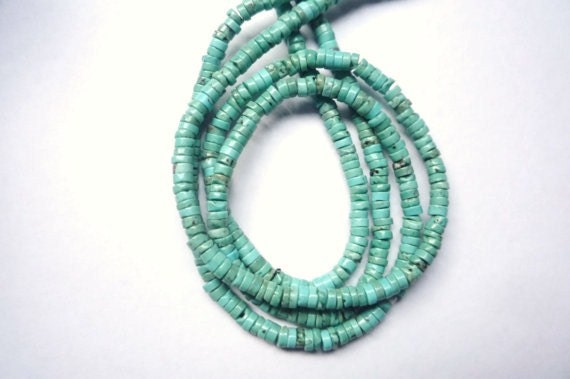 4-5mm Turquoise heishi beads , full strand