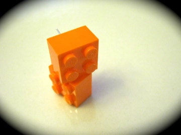 Orange Lego earrings