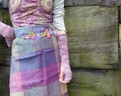 Contemplation Gauntlets, luxe, soft, hand knitted fingerless gloves in dusky pink silk and merino yarn READY TO SHIP