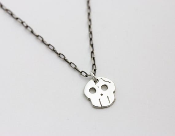 Fractured Skull Necklace - Silver